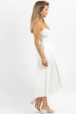 CRESCENT IVORY KNIT + LINEN STRAPLESS MIDI DRESS NEW ARRIVALS 12 CRESCENT IVORY KNIT + LINEN STRAPLESS MIDI DRESS NEW ARRIVALS