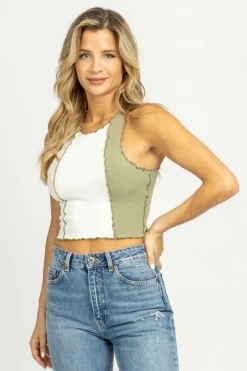 BAILEY ROSE NEW ARRIVALS WHITE LETTUCE HEM TANK *BACK IN STOCK*