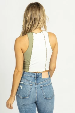 BAILEY ROSE NEW ARRIVALS WHITE LETTUCE HEM TANK *BACK IN STOCK*