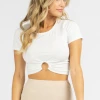 ENDLESS BLU BEST SELLERS WHITE O-RING RIBBED CROP TOP *BACK IN STOCK*