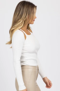 IDEM DITTO WHITE OPEN SHOULDER LONG SLEEVE TOP NEW ARRIVALS