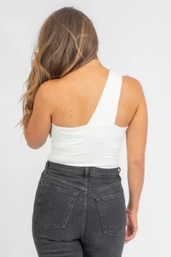 FINAL TOUCH IVORY O-RING STRAP BODYSUIT CLOTHING