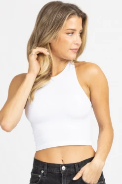 DYNAMIC FASHION NEW ARRIVALS WHITE RACERBACK CROP TANK *BACK IN STOCK* 9 DYNAMIC FASHION NEW ARRIVALS WHITE RACERBACK CROP TANK *BACK IN STOCK*