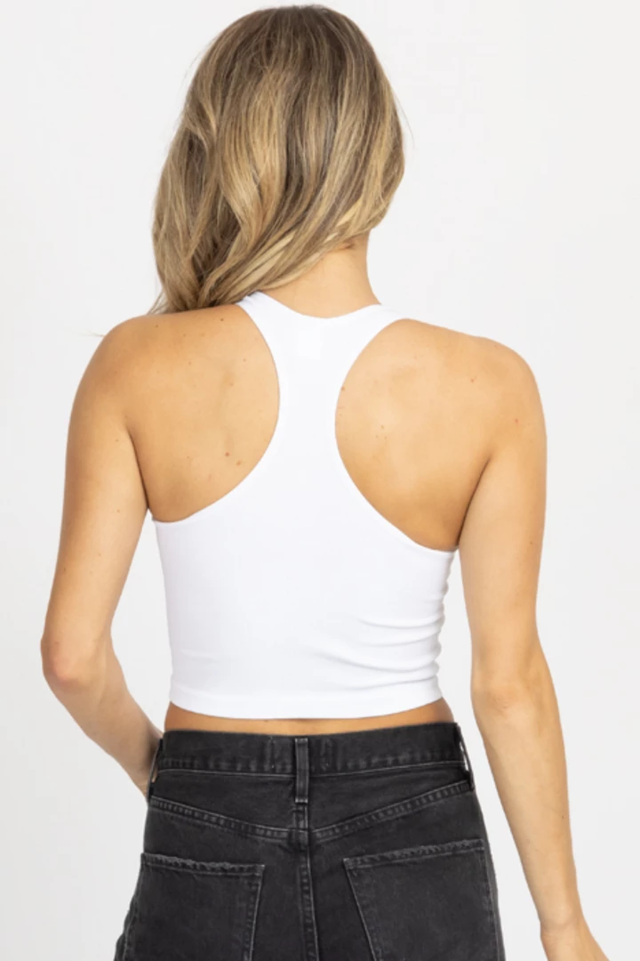 DYNAMIC FASHION NEW ARRIVALS WHITE RACERBACK CROP TANK *BACK IN STOCK* 6 DYNAMIC FASHION NEW ARRIVALS WHITE RACERBACK CROP TANK *BACK IN STOCK*