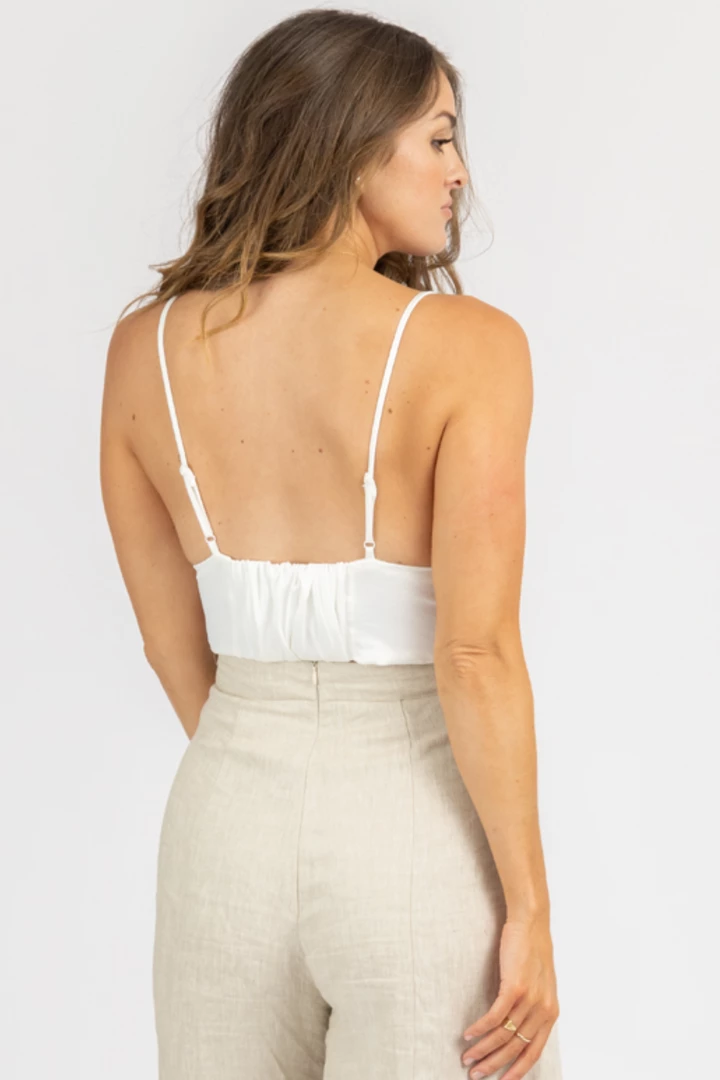 MUSTARD SEED WHITE SATIN CROP TOP 5 MUSTARD SEED WHITE SATIN CROP TOP