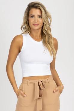 DYNAMIC FASHION WHITE SEAMLESS MUSCLE CROP TANK *BACK IN STOCK* 8 DYNAMIC FASHION WHITE SEAMLESS MUSCLE CROP TANK *BACK IN STOCK*