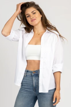 VENTI6 HIGH QUALITY WHITE LONG SLEEVE SIMPLE BUTTONDOWN CLOTHING