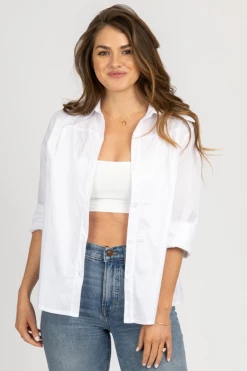 VENTI6 HIGH QUALITY WHITE LONG SLEEVE SIMPLE BUTTONDOWN CLOTHING