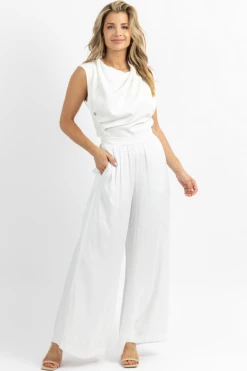 DO + BE WHITE WIDE LEG LONG PANT *BACK IN STOCK* NEW ARRIVALS