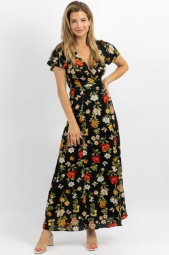 SUGARLIPS WILLA BUTTERLFLY WRAP MAXI DRESS