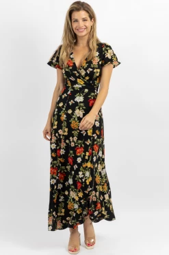 SUGARLIPS WILLA BUTTERLFLY WRAP MAXI DRESS