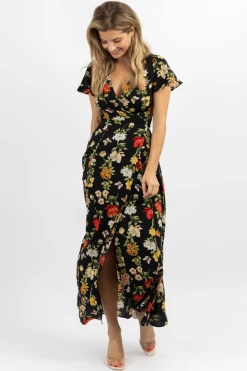 SUGARLIPS WILLA BUTTERLFLY WRAP MAXI DRESS