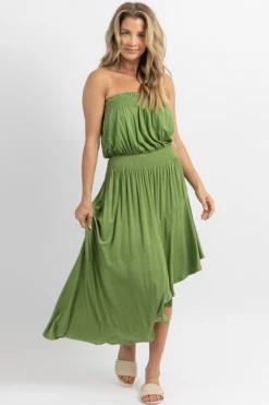 SUGARLIPS WILLOW AYANNA ASYMMETRIC TUBE MIDI DRESS