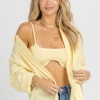 LE LIS NEW ARRIVALS LIGHT YELLOW BRALETTE + BUTTON DOWN