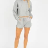OLIVACEOUS CLOTHING GREY RAW CUT HOODIE SET