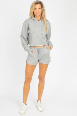 OLIVACEOUS CLOTHING GREY RAW CUT HOODIE SET
